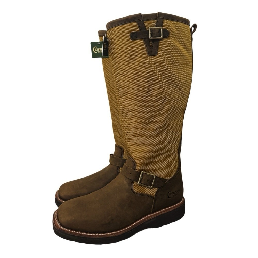 Chippewa Cottonwood‎ 17" Snake Boots Men's Size 10.5 D Hickory Brown Leather